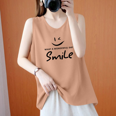 纯棉圆领吊带背心女夏季
