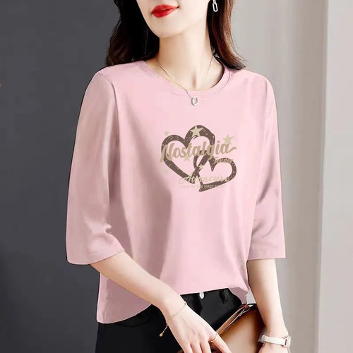 纯棉100%大码印花上衣休闲