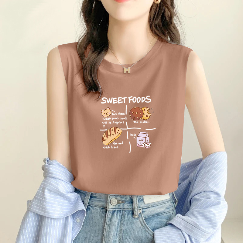 100%纯棉无袖背心T恤夏季