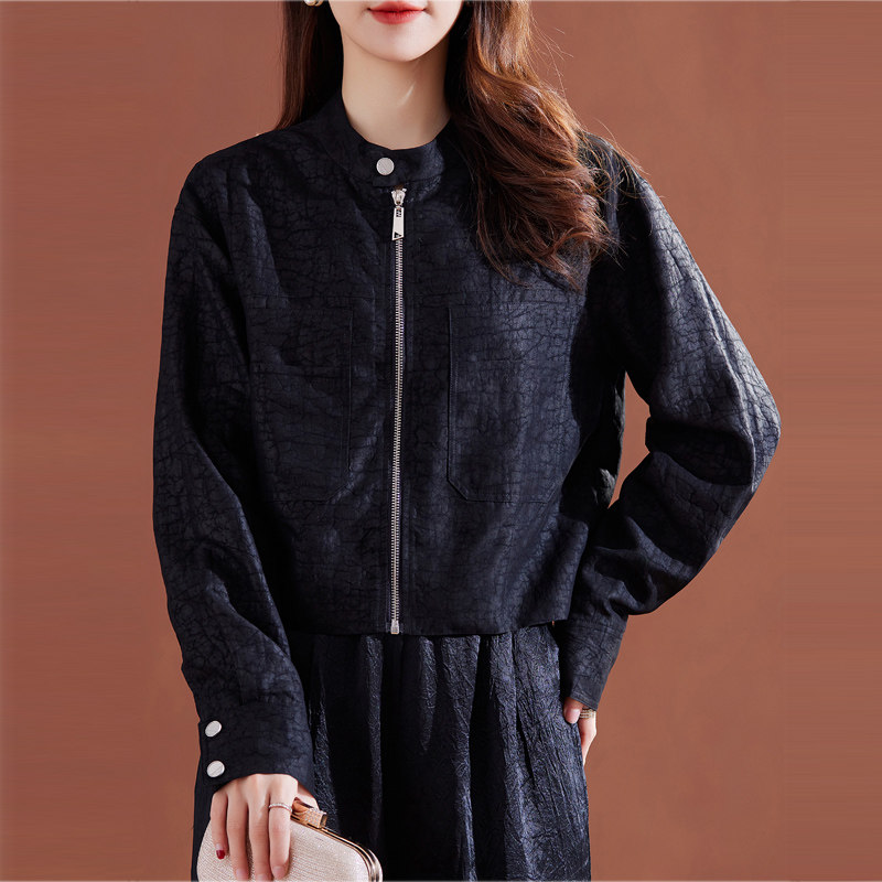 2025新款桑蚕丝龟纹香云纱外套女