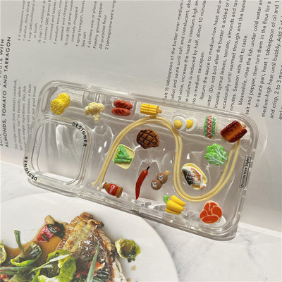 食物透明立体滴胶手机壳