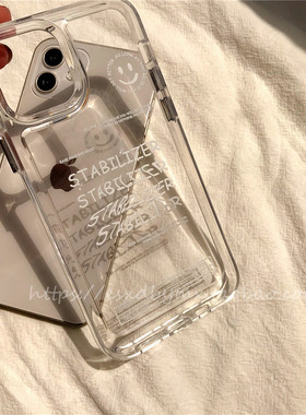 英文字母手机壳苹果13白色透明女款夏天简约iphone12promax保护套新款15promax太空壳