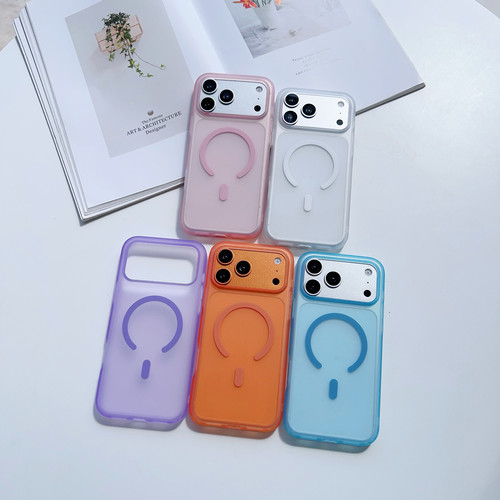 多巴胺肤感大孔磨砂磁吸壳新款苹果17系列手机壳适用于iphone17promax专用16情侣15超好看pm防摔保护壳ip高级