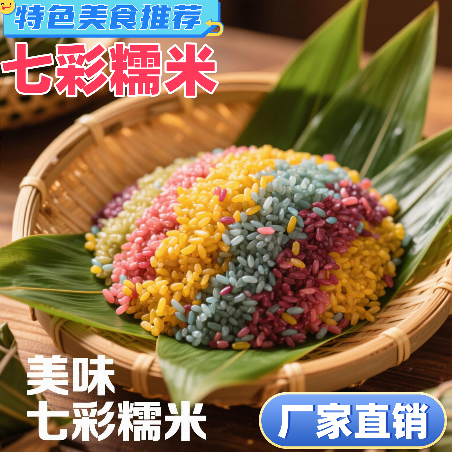 云南五彩米五色米植物染色彩色米七彩米七彩糯米饭彩色糯米500克