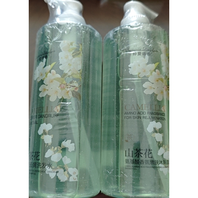 山茶花氨基酸洗发水沐浴露持久留香蓬松去屑花香洗发露500g*2瓶