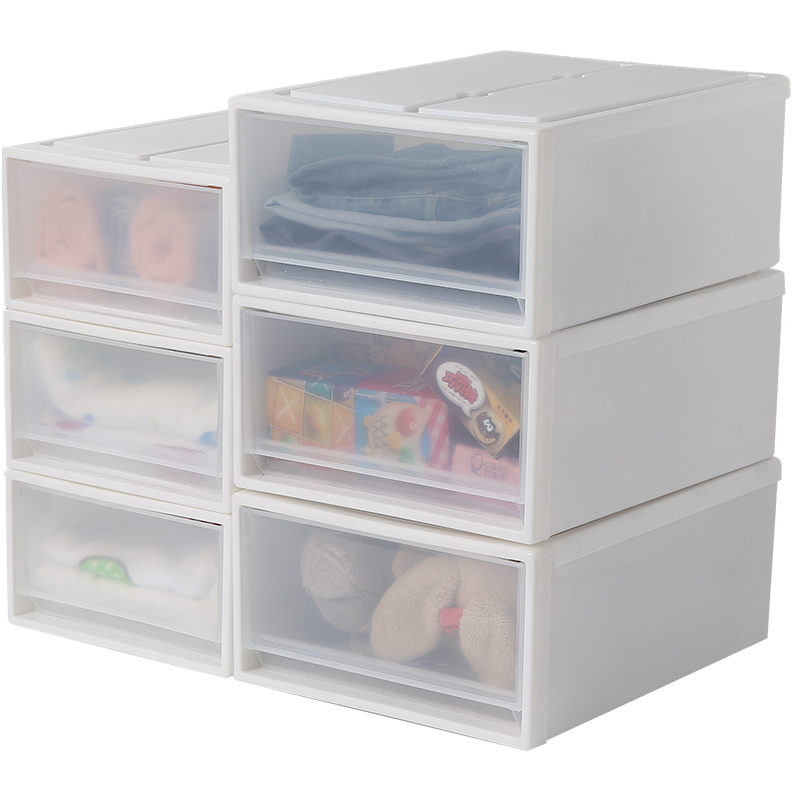 Drawer type storage box plastic transparent wardrobe storage 收纳整理 收纳箱 原图主图