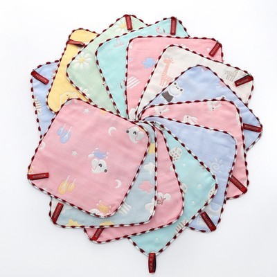 时代口水巾纯棉纱布毛巾宝宝用品儿童手帕洗脸小方巾棉纱