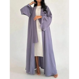 Women Long Dresses Jalabiya Cardigan Robe Modest  Dubai Open