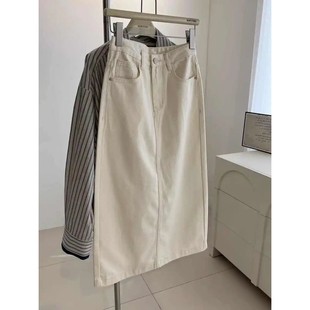 line Slit Casual Waisted High Skirts Women Style Korean