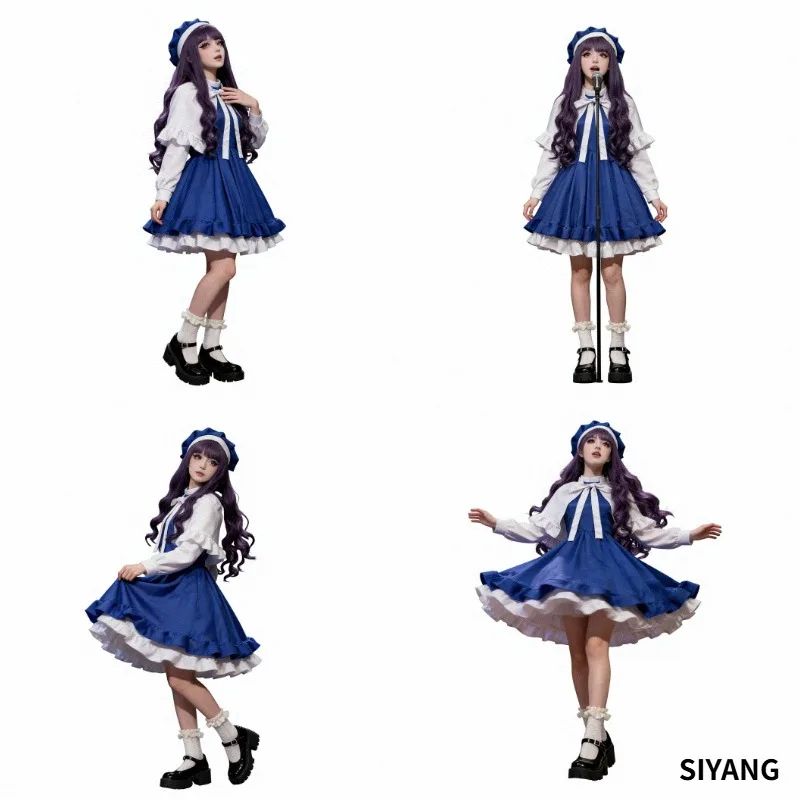 Lolita Sweet Style Singer Outfit Dress And Hat Set Polyester图片