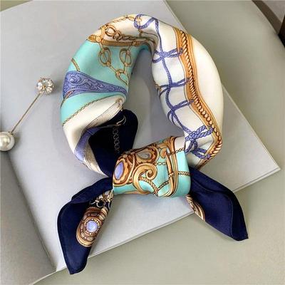 100% Natural Silk Scarf Women Design Print Foulard Neck Hair