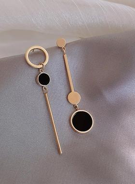 Asymmetric Korean Style Popular Design Long Earrings Hollow