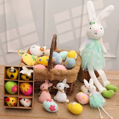 Easer Fel Hanging Ornamens Cue Fabric Suffed Easer Eggs Chic