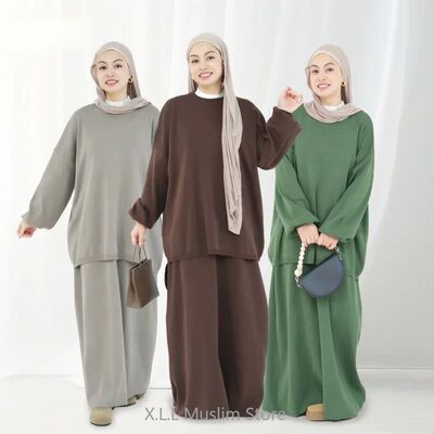 Womens 2 Peice Modes Thickening Kniing Sui Solid Color Muli-