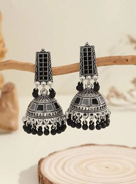 Boho Rectangular Bell Tassel Earrings For Women Daily Festiv