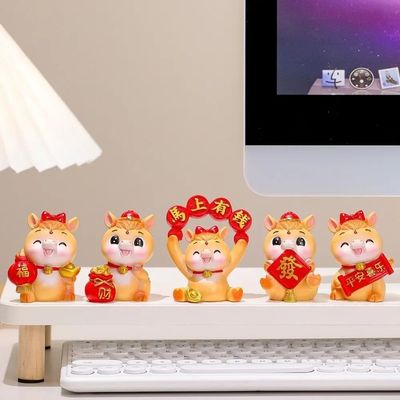 Cute 2026 Horse Year Mascot Resin Lifelike Zodiac Horse Figu