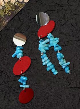 Personaliy asymmeric conrasing geomeric earrings fashion nic