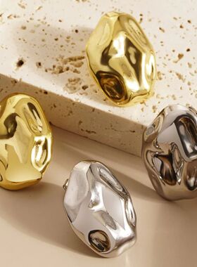 New cae Irregular Hammer Lines Sainless Seel Earrings Beach