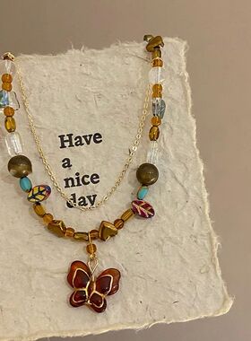 Fashion Chic Crysal Buerfly Pendan Necklace for Women Girl V