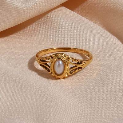 2023 New Thin 18K Gold Plated Hollow Texture Natural Freshwa