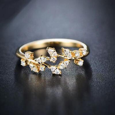 Exquisite and Fashionable Stainless Steel Womens Leaves Are