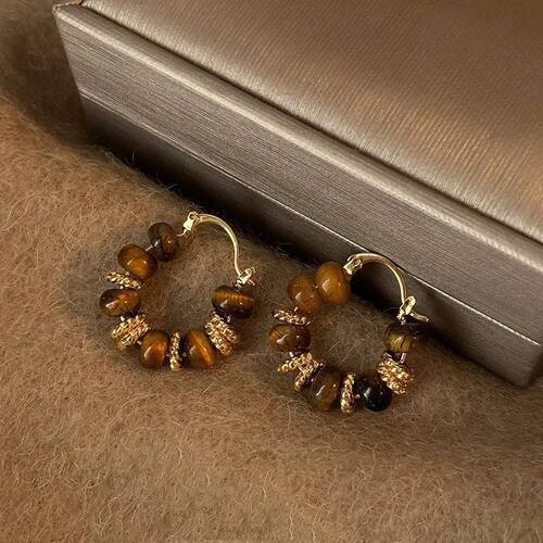 Autumn and Winter  Maillard  Geometric Beaded Earrings,  New