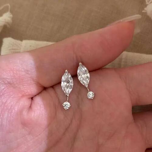 Korean Style Exquisite Rhinestone Water Drop Stud Earrings f