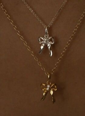 Exquisi Zircon Bowkno Pendan Necklaces for Women Girls Ligh