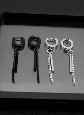 Hip hop punk earrings with stainless steel ins ear clips