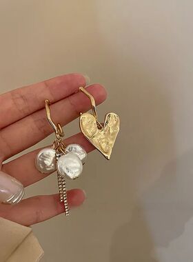 nding Baroque Heart Tassel Drop Earrings New Design Fashion