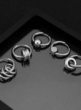 Neutral style ins stainless steel single bead earrings