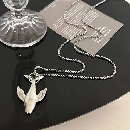 Stainless Steel Pendant Necklace for Men Fashion Trend Whale