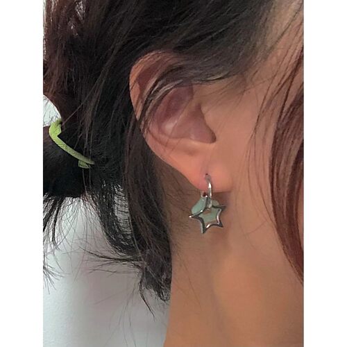 Sar earrings women's niche design sense versaile hollow five