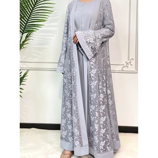 r Lace 2 Piece Set Inner Dress Women Flare Sleeve Long s Ka