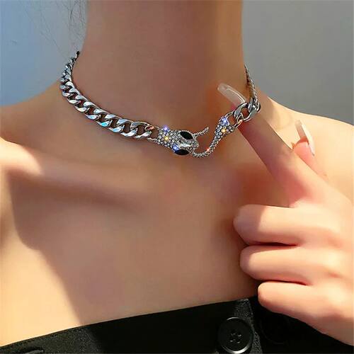 JWER Hip Hop Rock Thick Chain Snake Necklace For Women  Hype
