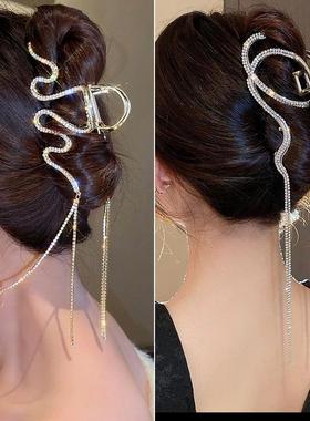 Fashion Rhinestone Crystal Tassel Hair Claw Clips For Women