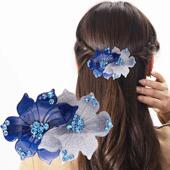 Korean Crystal Edition Premium Violet Flower Spring Hairpin