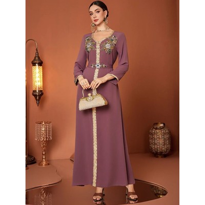 Women Dress  Embroidery Diamond Long Dresses Vestidos Largos