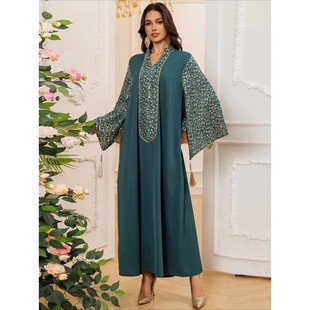 Embroidery Dress Women Party Moroccan Kaftan Robe Jalabiya