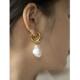 Earrings Pearl New High Circle Baroque Vintage Imitation Ear