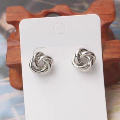 Rock Smooh Small Meal Kno Twis Flower Sud Earrings for Women