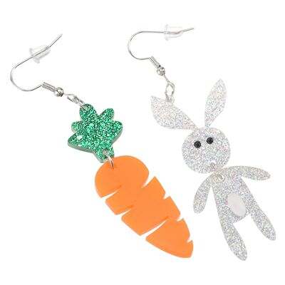 1Pair Creaive Carro Earrings Rabbi Design Acrylic Lighweigh