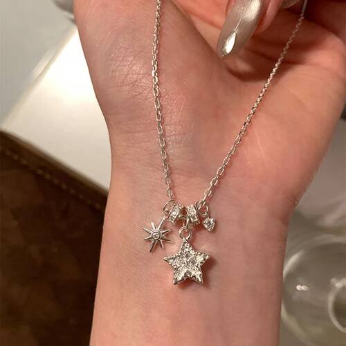 New 925 Sterling Silver Star Necklace Personality Charm Geom