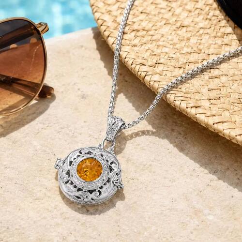 Exquisite Floral Filigree Locket Necklace for Women, Silver