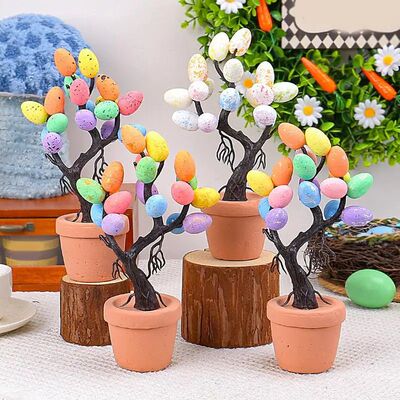 Easer Egg Poed Plan Arificial Colorful Paining Foam Egg Tabl