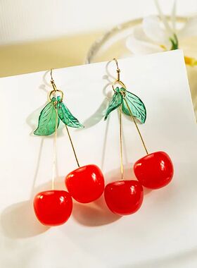 New Fashion Red Crysal  Cherry Temperamen Earrings For Women