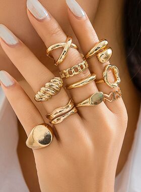 Ingemark 10Pcs/Set Creative Hollow Love Heart Snake Rings fo