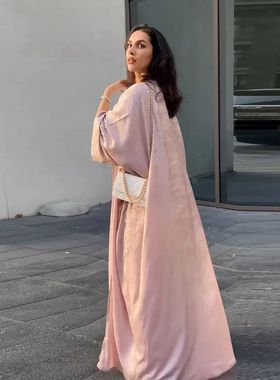 Satin Kimono Open s for Women  Dress Turkey Kaftan Kebaya Ca