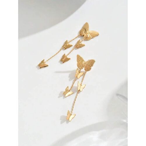 Elegant Butterfly Drop Earrings  Style Long Dangle For Women