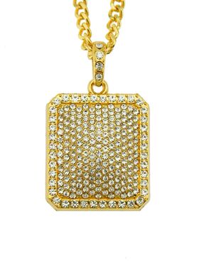 Fashionable hip-hop necklace with rhinestone pendant and ful